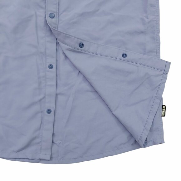 Rei-coop Ripstop Shirt Kids 14-16 Blue Roll Tab Sleeve Snaps Outdoor Hiking - Picture 3 of 12